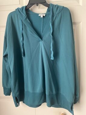 Teal hooded top